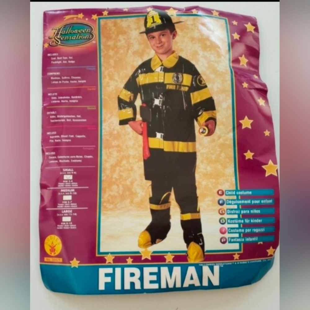 0330 Child Firefighter Costume - Black and Yellow